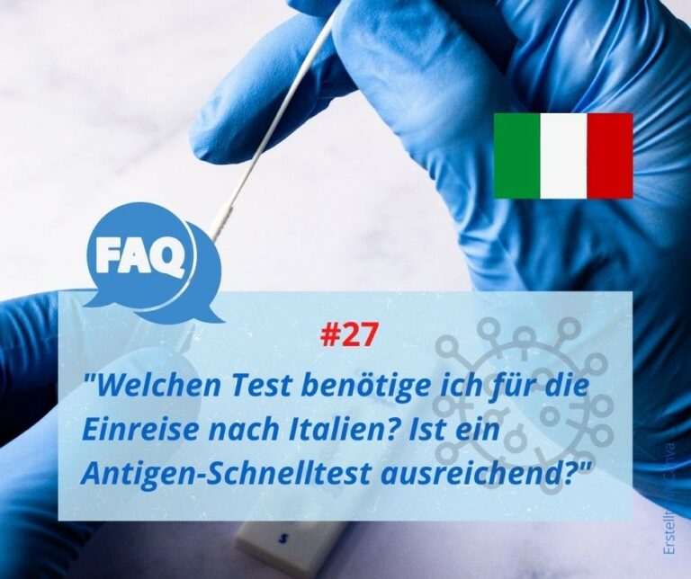 Einreise nach Italien: Welchen Test benötige ich?