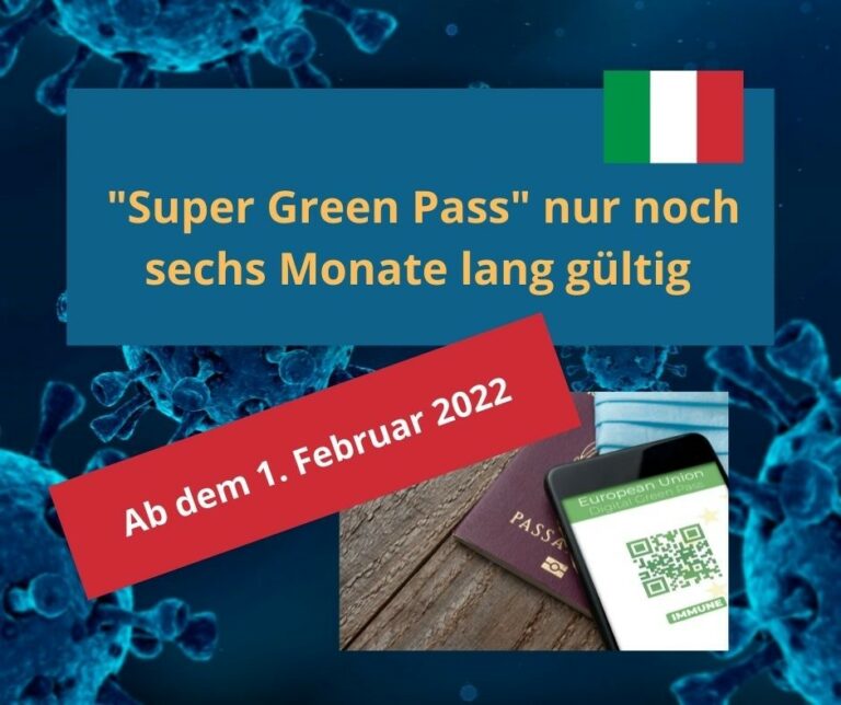 “Super Green Pass” nur noch sechs Monate gültig