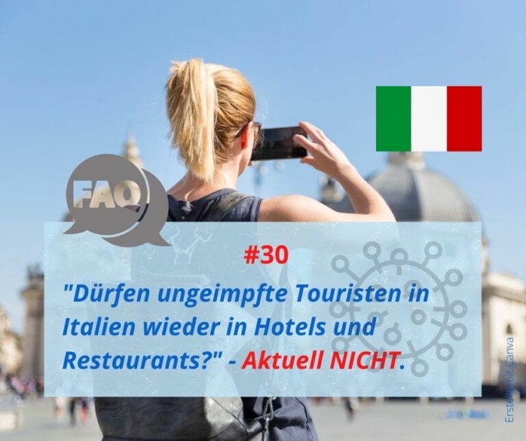 Dürfen ungeimpfte Touristen in Italien in Hotels und Restaurants?