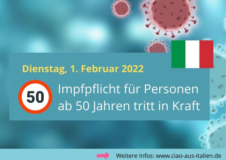 Impfpflicht in Italien für alle ab 50 Jahren