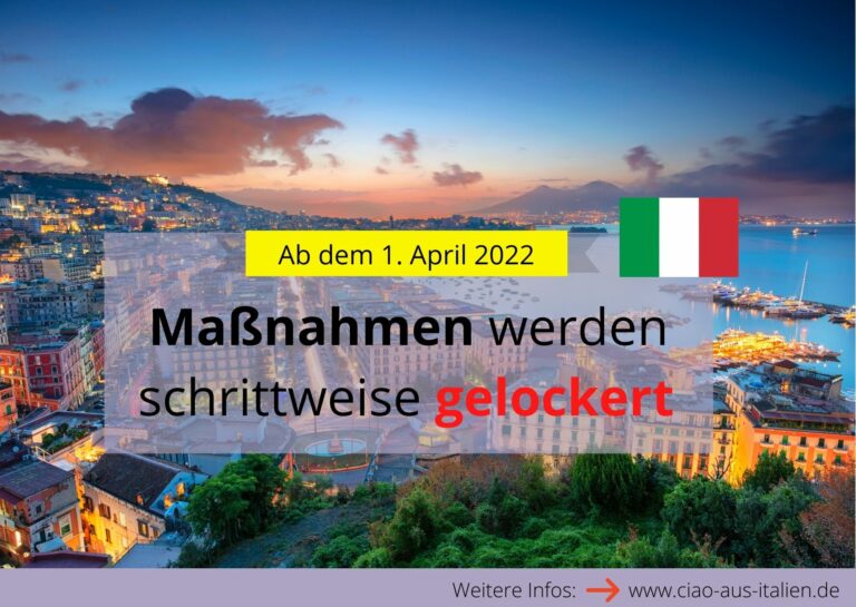 Coronamaßnahmen in Italien: Das ändert sich im April 2022