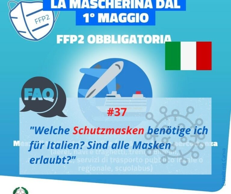 Welche Masken muss ich mit nach Italien nehmen?