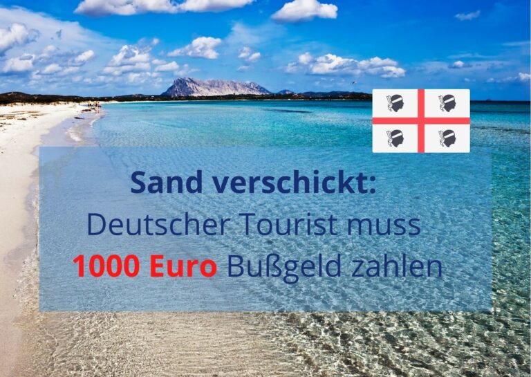 Sand verschickt: 1000 Euro Strafe für deutschen Touristen