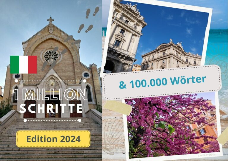 1 Million Schritte und 100.000 Wörter. Etappe 1 ist geschafft.